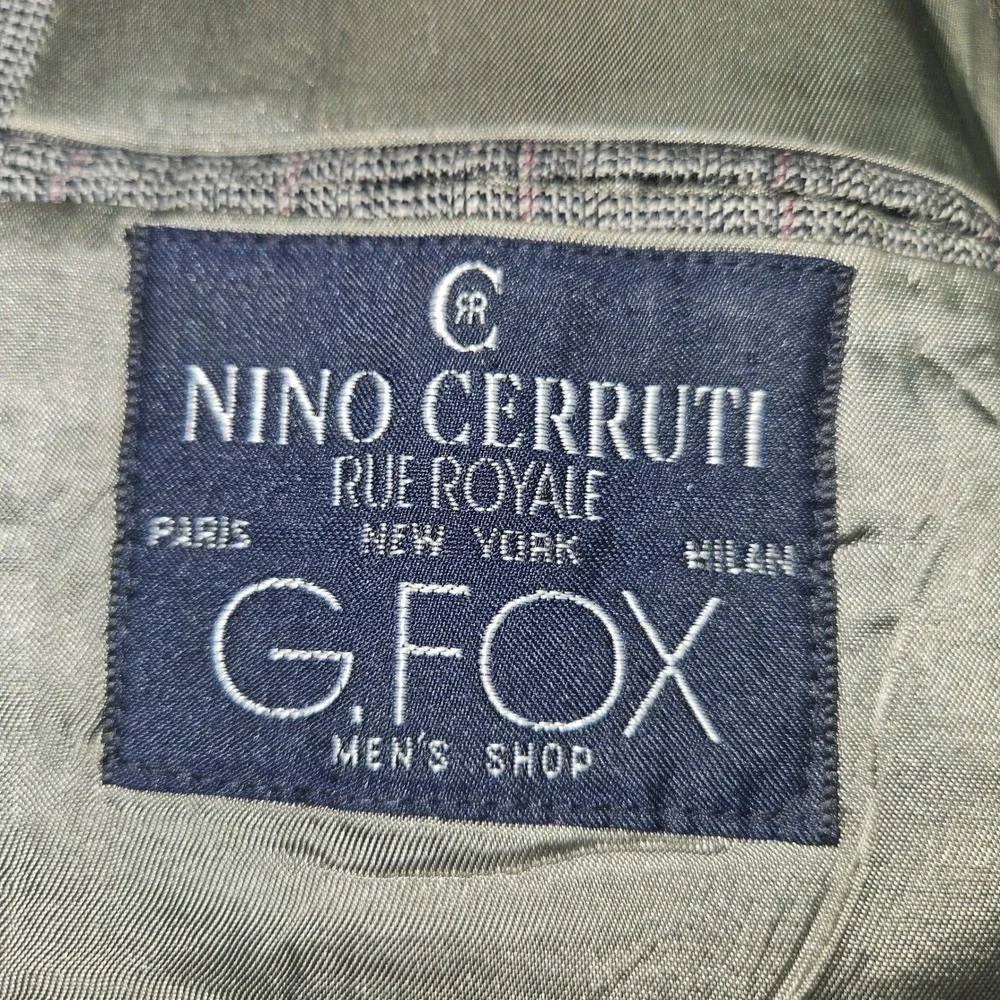 VTG Nino Cerruti Rue Royale Wool 2pc Suit Grey Pleated Sz 40R/39x31